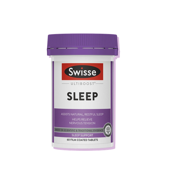 Viên uống SWISSE Ultiboost Sleep Hỗ trợ giấc ngủ, giúp giảm căng thẳng thần kinh (Hộp 60 viên)
