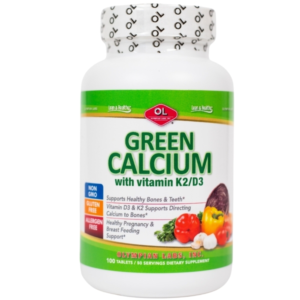 Viên uống Green Calcium D3 K2 Olympian Labs Bổ sung canxi giúp xương, răng chắc khỏe (100 viên)