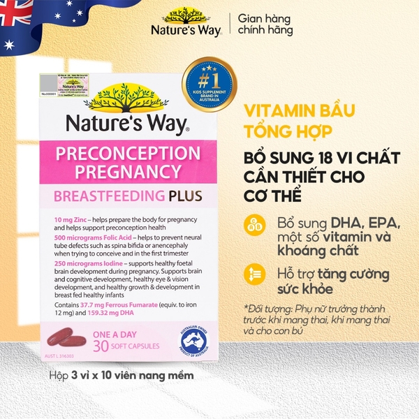 Nature's Way PreConception Pregnancy Breastfeeding Plus 30 Viên