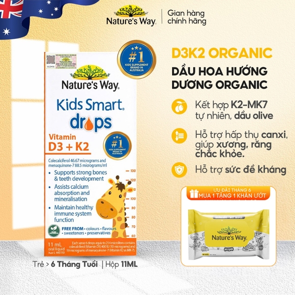 Nature's Way Vitamin D3 K2 Organic 11ml