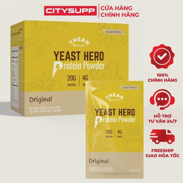 The An Organics Yeast Hero Protein Hộp 620g (20 gói x 31g)