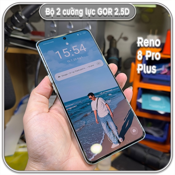 Cường lực Reno 8 Pro Plus, GOR trong 2.5D bộ 2 miếng