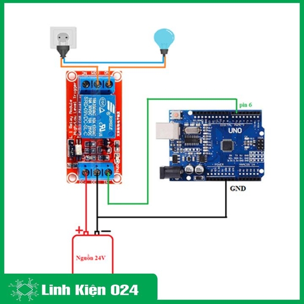 Module Relay 24VDC 1/2 Kênh High/Low