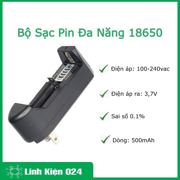 Bộ Sạc Pin Đa Năng 18650 1 Pin (K2E9)