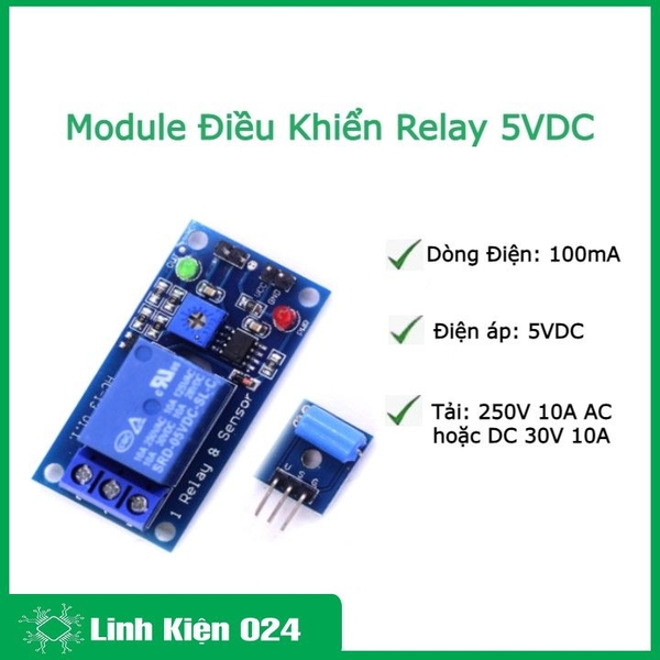 Module Điều Khiển Relay 5VDC - Bằng Cảm Biến Rung (K4C6)