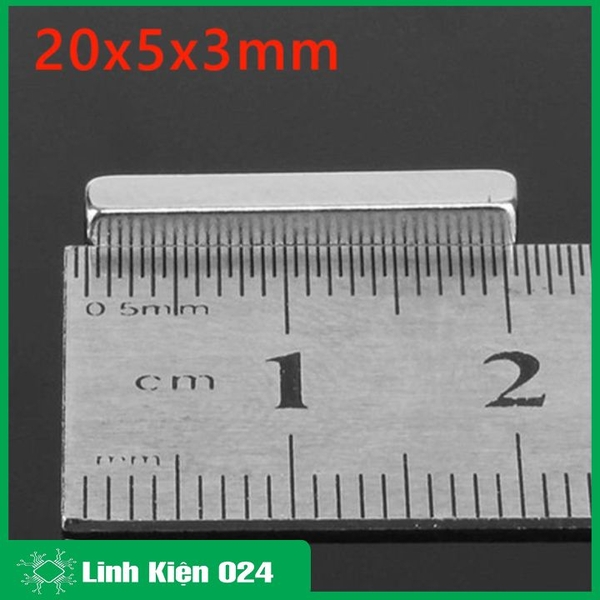 Nam Châm Đất Hiếm Chữ Nhật 20x5x3(mm)