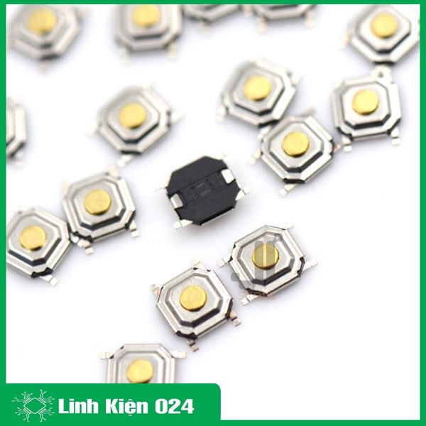 Nút Nhấn 4 Chân SMD 4x4x1.5 Đầu Đồng Chống Nước (K2C9-1)