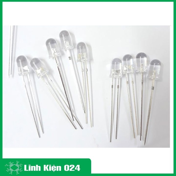 Led Đơn 5mm Siêu Sáng Gói 100 Bóng - Chân Dài - Trắng
