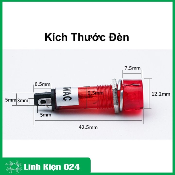 Đèn Báo Nguồn 10mm XD10-3 220VAC