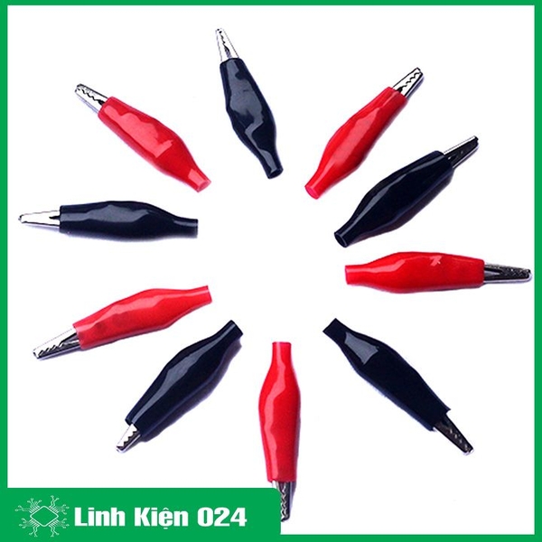 Bộ 10 Kẹp Cá Sấu Bền Chắc 3.5cm (5 Đỏ- 5 Đen)