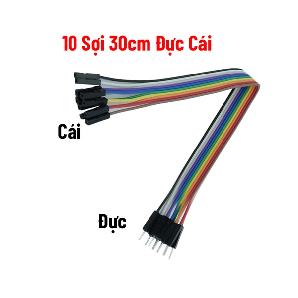 Dây Nối 40P 7 Màu Dài 30Cm ( 2 Đầu Đực Cái ) - 10 Sợi