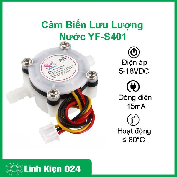 Cảm Biến Lưu Lượng Nước YF-S401 3-6L/min Máy Lọc Nước Máy Pha Cafe (K3F16)