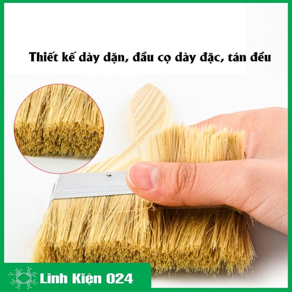 Chổi Vệ Sinh Mạch Quét Axetol Quét Sơn Cán Gỗ Sợi Siêu Dầy