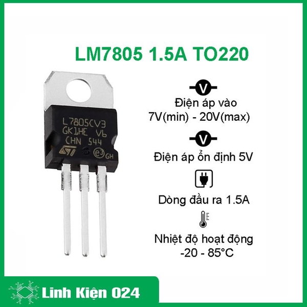 Combo 20 IC Nguồn Lm7805 1.5A TO-220(k9b5)