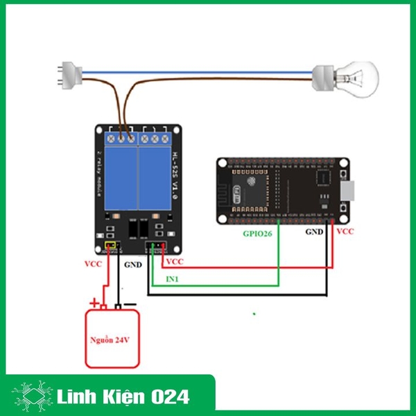 Module Relay 24VDC 1/2 Kênh High/Low