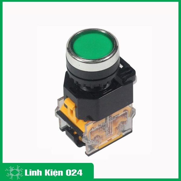 Nút Nhấn Đề Giữ Trạng Thái Không Đèn LA38 380V-10A 2 Tiếp Điểm Thường Mở