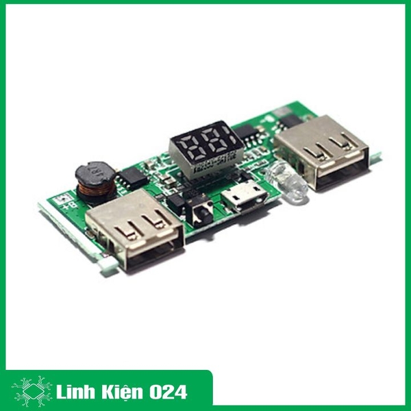 Module Sạc Pin Dự Phòng 18650 V3 2A Hiển Thị Led 7 Thanh (K2A3-2)