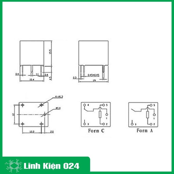Relay 12V 10A 5 Chân SRD-12VDC Combo 4 cái