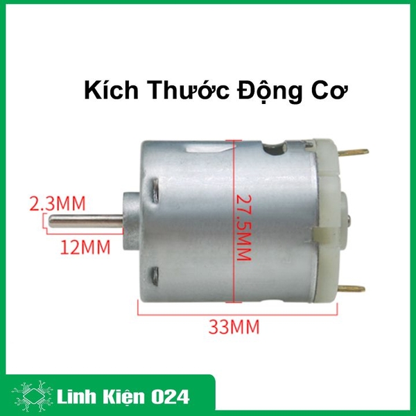 Động Cơ 335 5-12VDC Trục 2.3mm 8000RBM Chế Khoan Siêu Khỏe