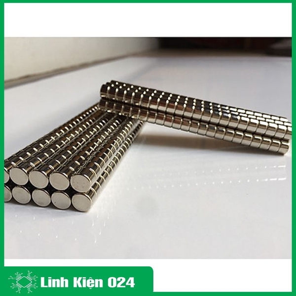 Nam châm viên trắng đất hiếm 8x5mm ( Combo 30 viên)