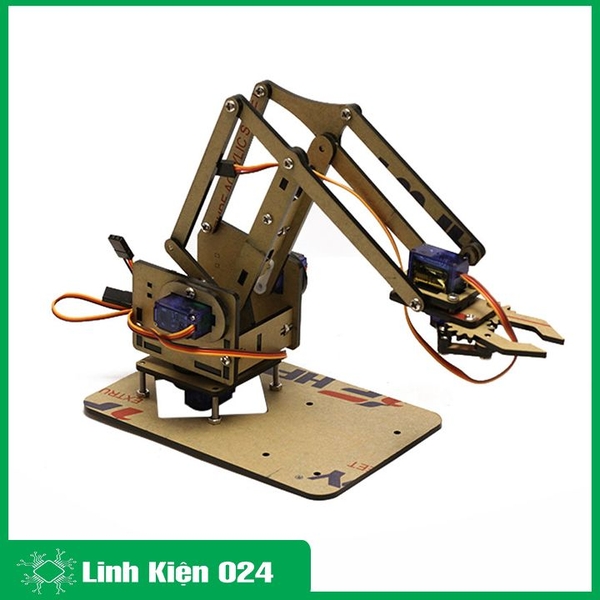 Full Bộ Cánh Tay Robot Arduino Uno Mica ( Kèm 04 Động Cơ Servo SG90, 01 Arduino Nano CH340, 01 Shield Mở Rộng Arduino NaNo )