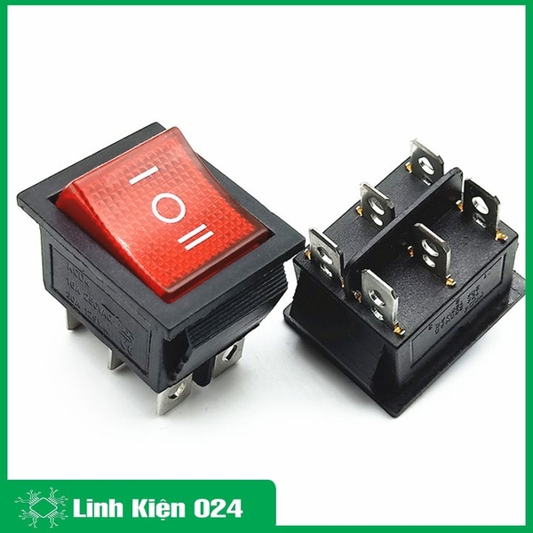 Công Tắc Bập Bênh KCD4 6P 3 Chế Độ Có Đèn