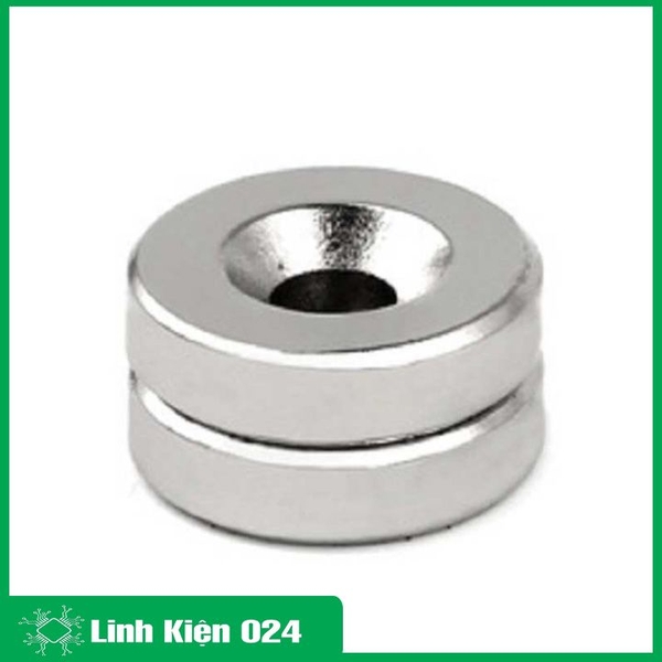 Bộ 2 Viên Nam Châm Đất Hiếm Tròn 15x3mm Có Lỗ 3mm ( Từ Tính Hút Cực Mạnh)