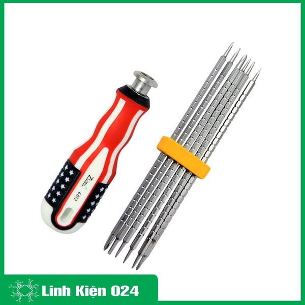 Bộ Tô Vít Cờ Mỹ 6 Trong 1 Cao Cấp 12 Đầu Vặn Vít
