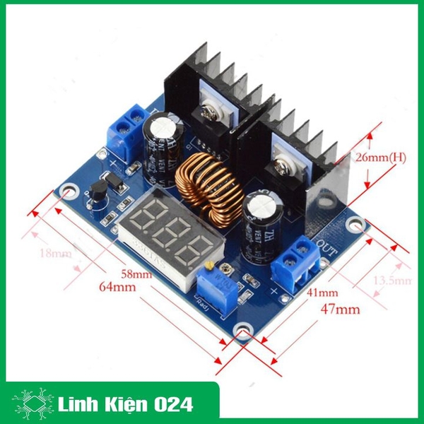 Module Hạ Áp Buck XL4016 Vin 4-38V Vout 1.25-36V 8A V2 ( Có Led Báo Điện Áp ) (K2F2)