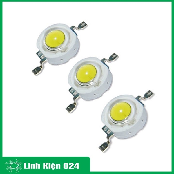 Bộ 3 Led Công Suất Siêu Sáng Sáng Trắng ( Tặng 3 Đế Tản Nhiệt - Chưa Hàn ) - 1W