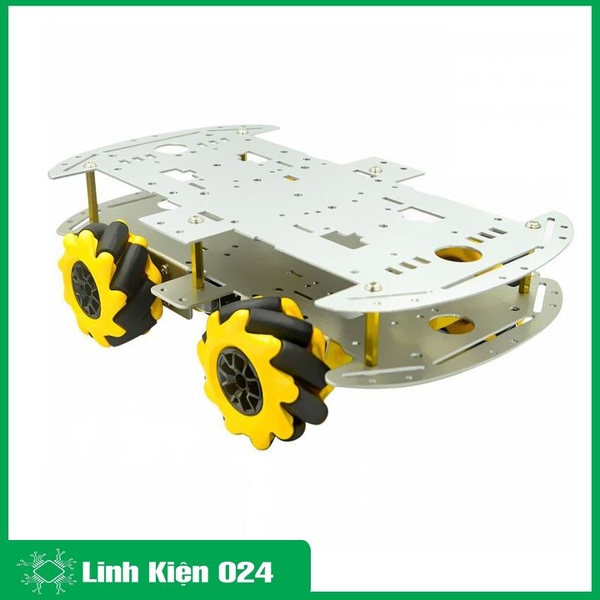Bộ Khung Xe Robot 4 Bánh Mecanum Khung Nhôm