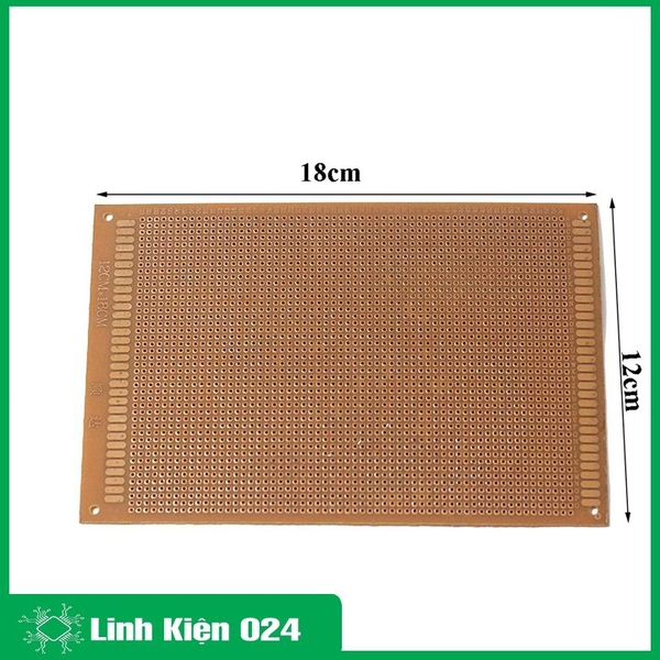Phíp Đồng Lỗ - Bảng Mạch Đục Lỗ Sẵn PCB Nâu - Kích Thước 12x18MM