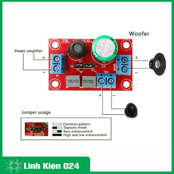 Module Phân Tần Loa Mini 2 Kênh (k5d7)