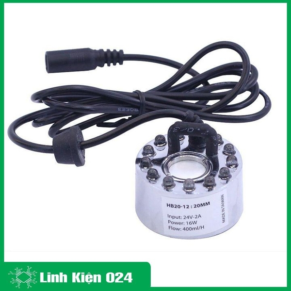 Động Cơ Phun Sương HB20 Có Đèn 20mm 24VDC 16W 400ml/h