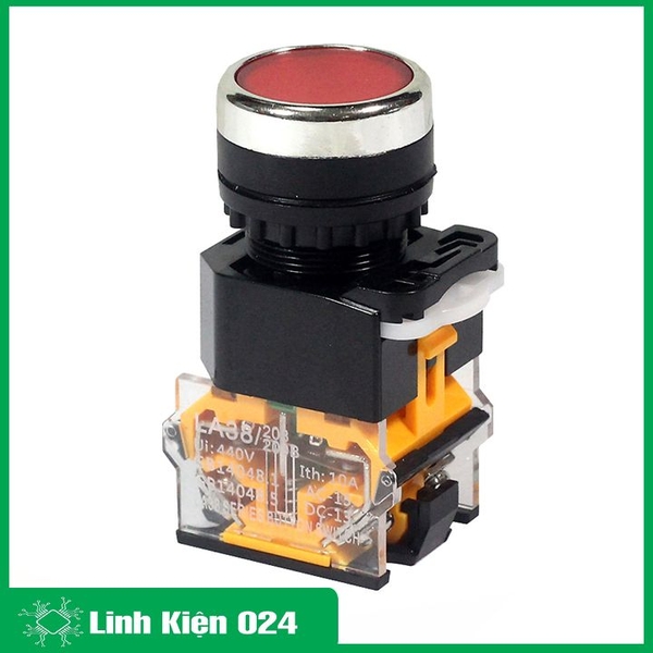 Nút Nhấn Đề Giữ Trạng Thái Không Đèn LA38 380V-10A 2 Tiếp Điểm Thường Mở