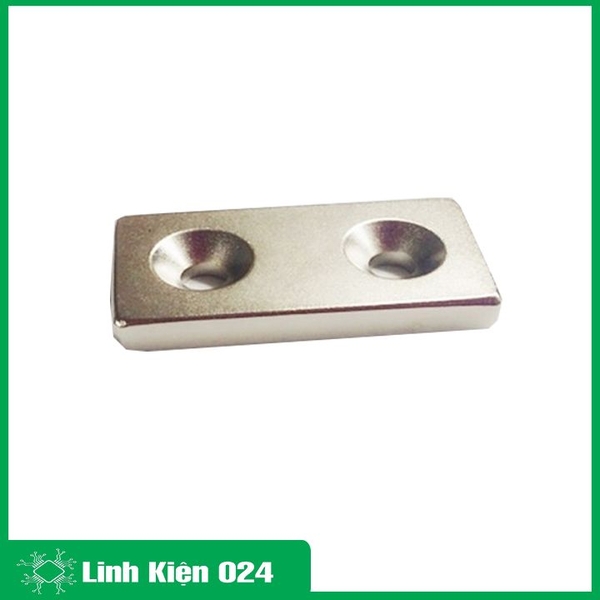 Nam Châm 40x20x5mm Hai Lỗ Siêu Khỏe