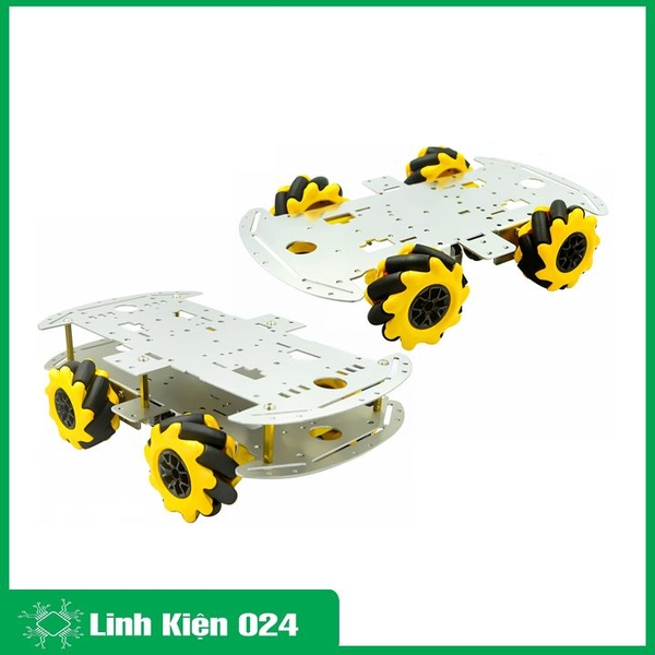 Bộ Khung Xe Robot 4 Bánh Mecanum Khung Nhôm