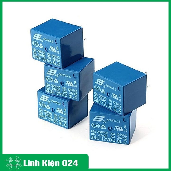 Relay 12V 10A 5 Chân SRD-12VDC Combo 4 cái