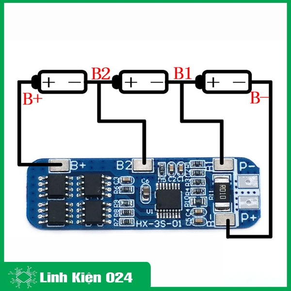 Module Mạch Bảo Vệ Pin Lithium 3 Cell 12.6V Dòng Xả 10A (K2I12-2)