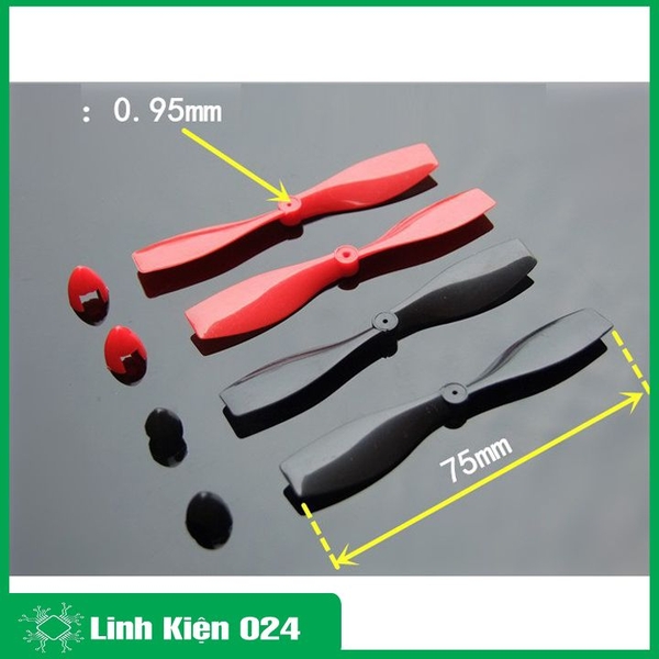 Bộ 2 Cánh Máy Bay Thuận Nghịch 75mm Trục 1mm ( Nhựa ABS Siêu Bền )