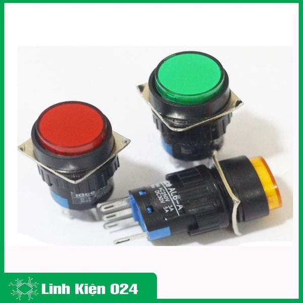 Nút Nhấn Đề 16mm-24VDC AL6- A Nhấn Giữ Có Đèn