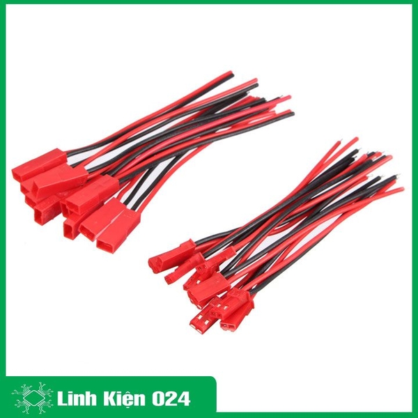 Dây Nối JST-2P Đỏ - 5 Đực 5 Cái