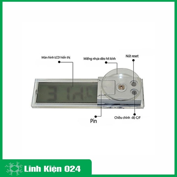 Nhiệt Kế Kỹ Thuật Số Màn Hình LCD Xuyên Thấu K-036 ( -20°C - 110°C) (k5b16)