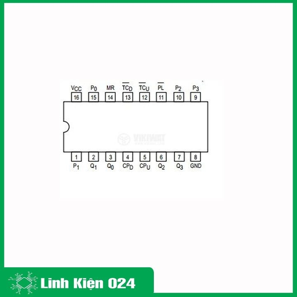 Chíp 74LS193 Binary Up/Down Counter with Clear DIP16 (K9G10)