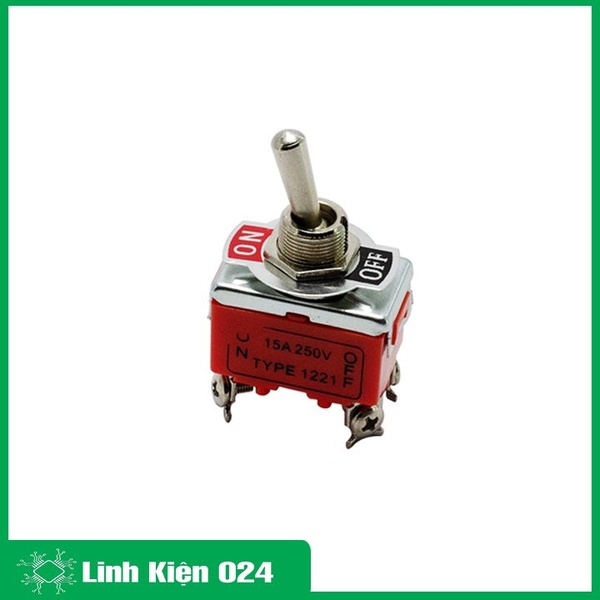 Công Tắc Gạt On/ Off 4 Chân 2 Trạng Thái 1221 250v 15A