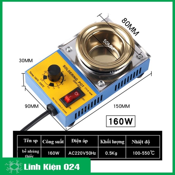 Bể Nhúng Thiếc Soldering ZTX-21B 160W 50mm ( BH : 1 Tháng)