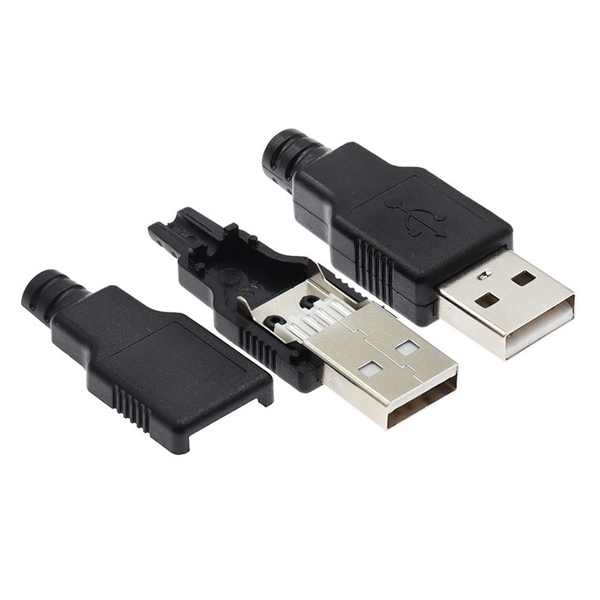 Combo 5 Đầu Jack Cổng USB A Đực 4P + Vỏ