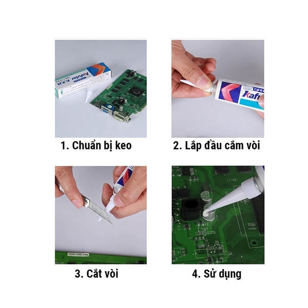 Keo Tản Nhiệt Silicone Kafuter Dán Dính Keo Thủy Tinh Chống Thấm Nước Chịu Nhiệt Độ Cao CCPU/IC