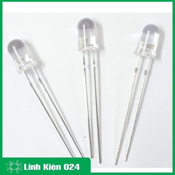 Led Đơn 5mm Siêu Sáng Gói 100 Bóng - Chân Dài - Trắng