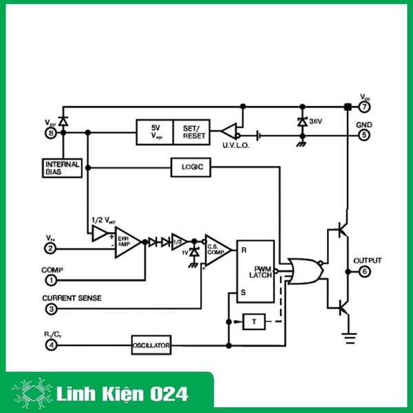 Ic Dao Động KA3842A 3842 Dip-8 k9f16